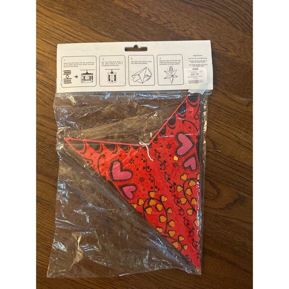 NEW Fuego Hanging Paper Star Lamp Red Butterfly Hearts Asian Import Store - Picture 3 of 4